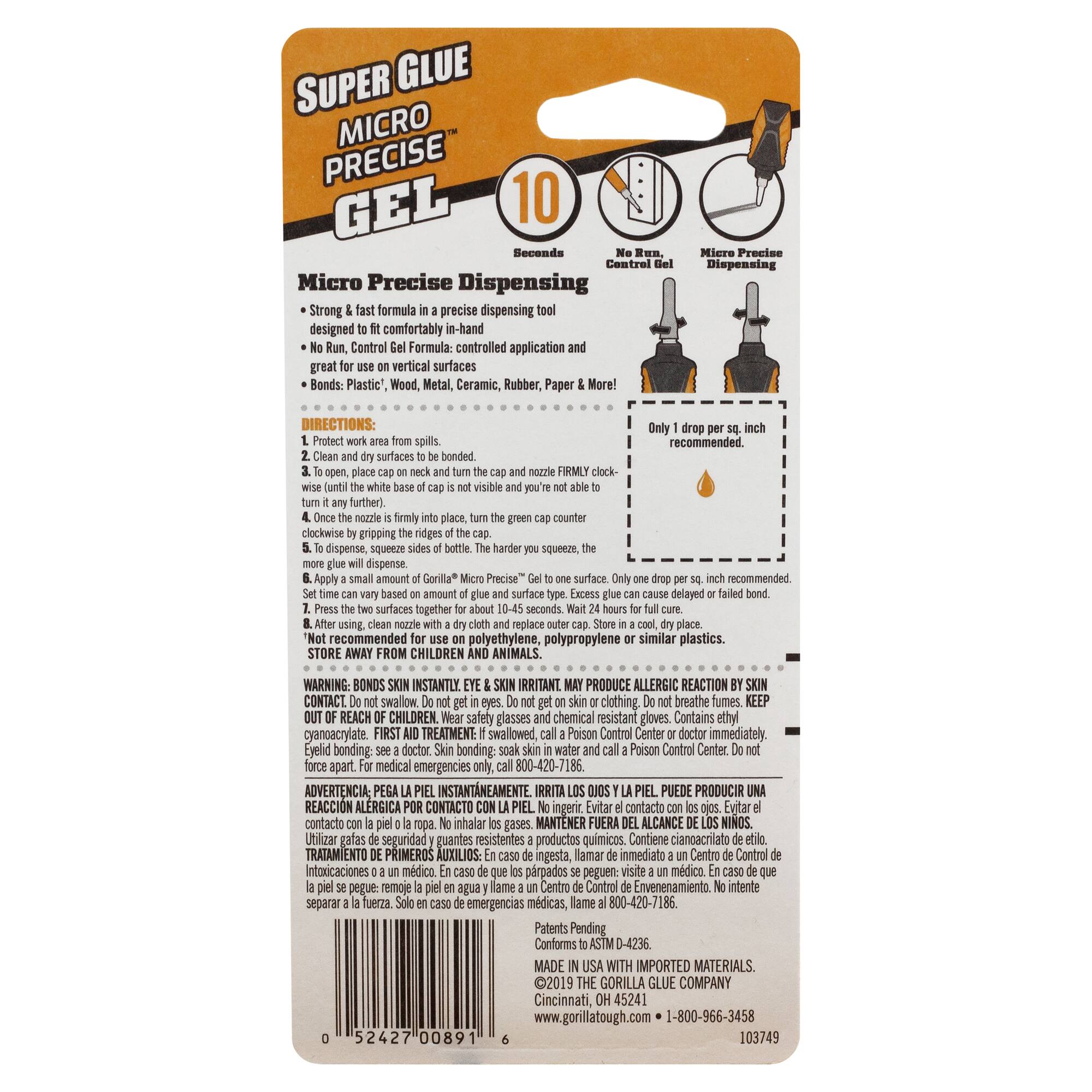 Gorilla® Super Glue Micro Precise Gel